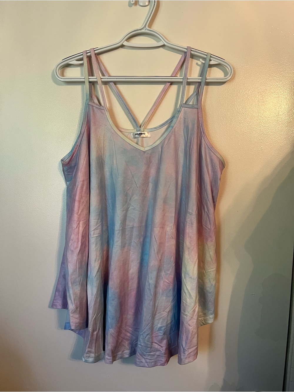 Tie-Dye Pastel Strappy Women's Tank Top